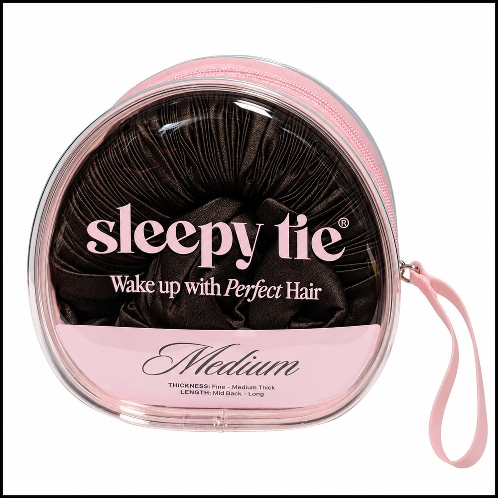 Sleepy Tie Medium Espresso Satin Hair Accessory for Blowouts New in Case